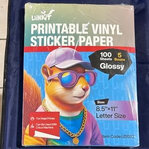 Link Printable Vinyl Sticker Paper - Glossy, 105 Sheets